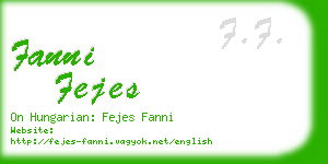 fanni fejes business card